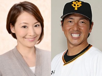 左:下平さやか(テレビ朝日「アナウンサーズ」より)、 右:長野久義(読売巨人軍公式サイトより)