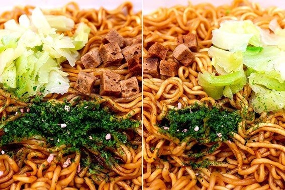 ちょっと濃いめ(左)と通常やき弁(右)ソース以外に違いは見られない