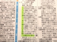 中国新聞のテレビ欄（蛍光部分は編集部）