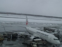 雪に包まれた新千歳空港