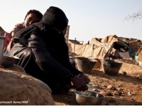 空爆を受けたアル・マズラク避難民キャンプ（2013年2月撮影）