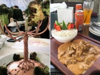 顧客混乱。狙いすぎて失敗した感のある料理の盛り付け例