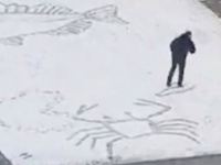 「雪の上で海の生き物とダンスしてるみたい」　大学院生による〝雪遊び〟に4万人感心