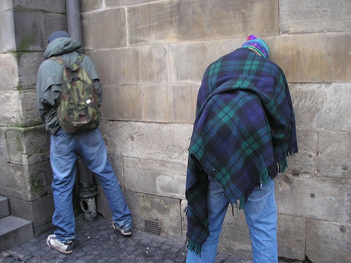 Pissing.