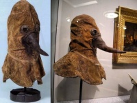 中世のペスト専門医師が着用していたマスク（ドイツ医学史博物館）