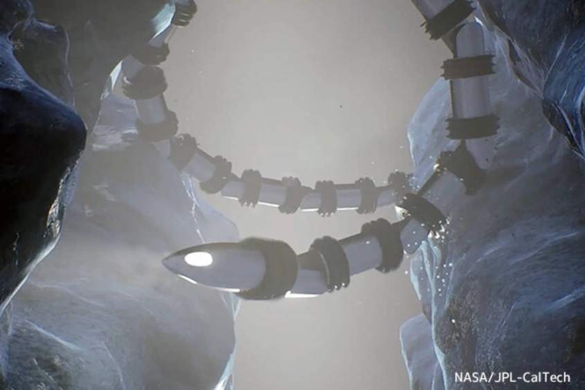NASAが氷の衛星での生命体を探しに向け、ウネウネ動くヘビ型ロボットを開発
