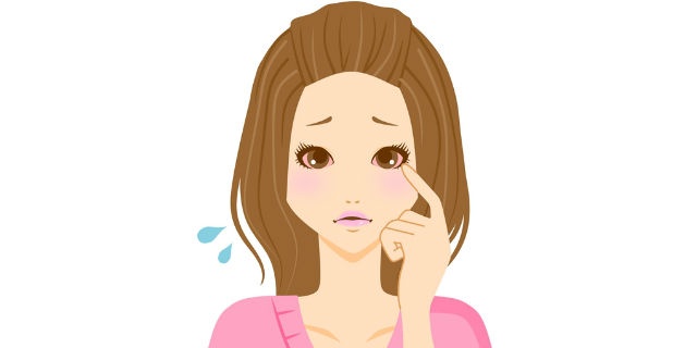 充血した目の女性