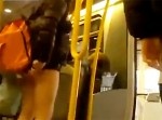 ミニスカートの女性がエロすぎて電車で説教される