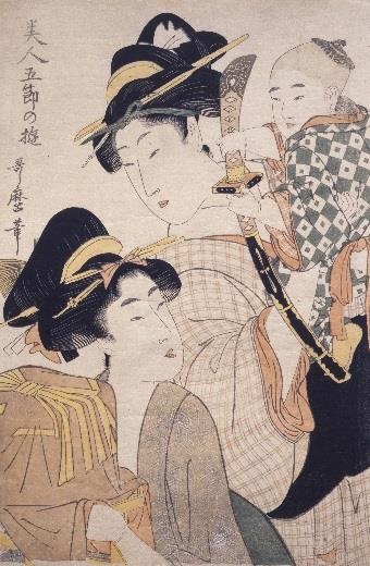 喜多川歌麿 「美人五節の遊」 江戸時代　和泉市久保惣記念美術館蔵