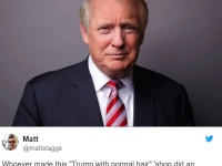 トランプ大統領を「普通の髪型」にしたコラ画像が話題に