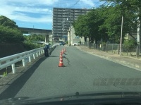 Yさんいわく、震源地付近で隆起した道路（Yさん提供、以下同）