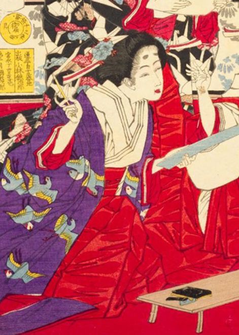 宦女桜筵連歌ノ図(部分4) 画：芳年 国立国会図書館デジタルコレクションより