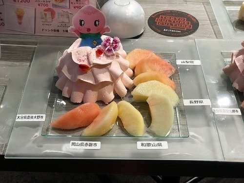 5大産地の桃とミニプリンセスケーキ