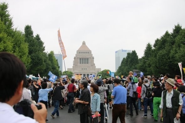 8月30日の国会前(J-CASTニュース編集部撮影)