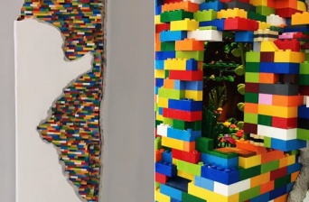 壁にはめ込まれたレゴブロック。その中に仕掛けられたときめく小さな秘密の部屋！！