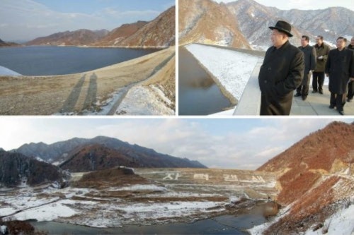 元山軍民発電所を現地指導した金正恩氏（2016年12月13日付労働新聞より）