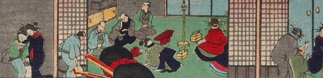 当世十二時之内「子之刻」画：歌川芳虎（部分） 東京都立図書館所蔵