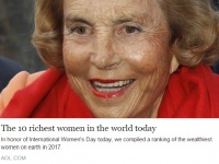 今、世界で最もリッチな女性トップ10