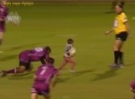 【粋な計らい】ラグビーの試合に最強の刺客！？　少年プレイヤーの独走を許す…