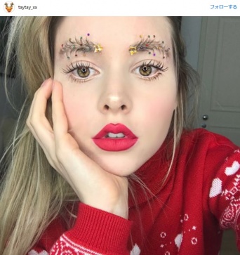クリスマスツリー風の眉毛アレンジがインスタで話題に