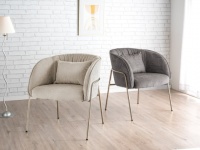 韓国風インテリアにおすすめ！　「くすみカラー×ゴールドフレーム」の大人かわいいチェア新発売