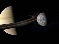 デス・スターによく似た土星衛星ミマスを覆う氷の下に液体の海が秘められている可能性