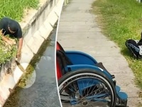 車椅子に乗った脚が不自由な男性、危険を顧みず雨水管から子猫を救い出す（マレーシア）