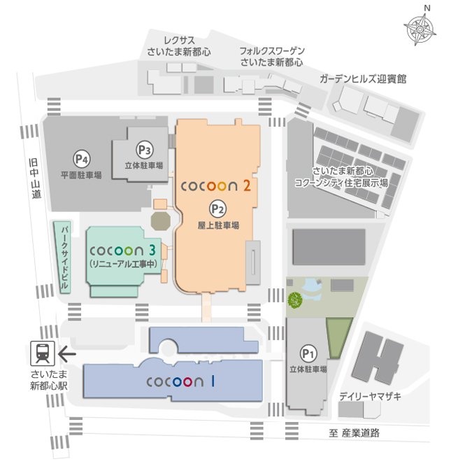 コクーンシティの地図（コクーンシティ公式サイトより）