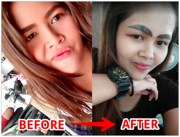 新米に眉タトゥーを入れてもらったら超極太のイモトアヤコ風に。噂を知った美容セラピストが救いの手を差し伸べる(タイ)