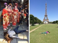自撮りブームに嫌気がさしてこんなの始めました。世界各国の観光地で「死んだふり」をするアートパフォーマンス