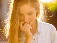 Portrait of charming smiling girl