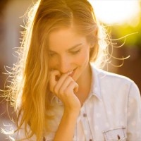 Portrait of charming smiling girl