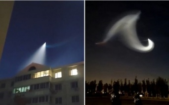 巨大な光の尾を引いた謎の発光物体が中国各地で目撃される