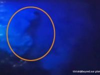突然青く光った海の中でヒトガタの物体が動き出す。これが水棲型エイリアンなのか？