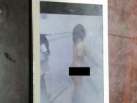大家の携帯に保存されていた、入居者と思われる女性の盗撮映像（「騰訊新聞」）