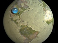 地球は水の惑星って言うけど実際にはこれっぽっち？地球にあるすべての水を一か所に集めた1枚の画像