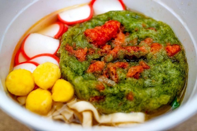 「すじ青のり天ぷらうどん」完成