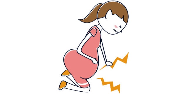 陣痛の妊婦