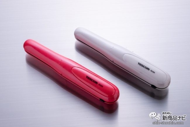 『コードレス ヘアーアイロン ISC200』のピンクとホワイト