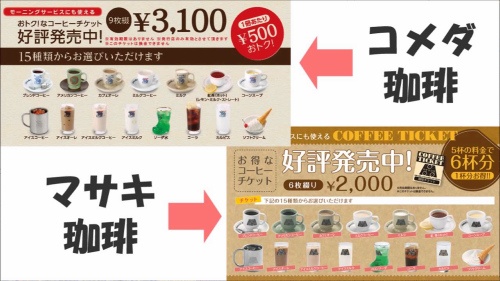 マサキ珈琲のメニュー