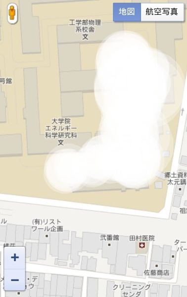 地図がかすれて消えていくナビ