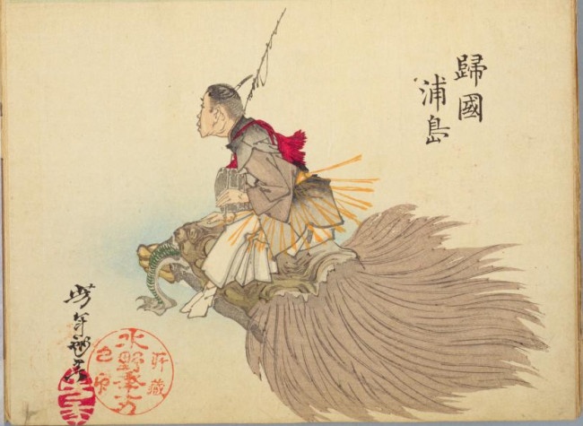 月岡芳年 「芳年略画 帰国浦島」