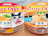 「スガキヤラーメン」（左）と「スガキヤ ピリ辛ネギラーメン」
