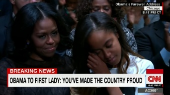 オバマ大統領「最後の演説」、長女の涙に感動の声