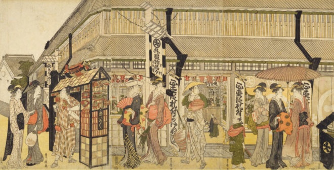 下村呉服店之図 画；歌川豊之