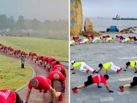 ムカデ大行進かな？中国で流行ってるらしい健康法「クロコダイルウォーク」