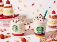 スタバ、“ストロベリーケーキ”をイメージした新作フラペチーノ・ホットミルクが登場
