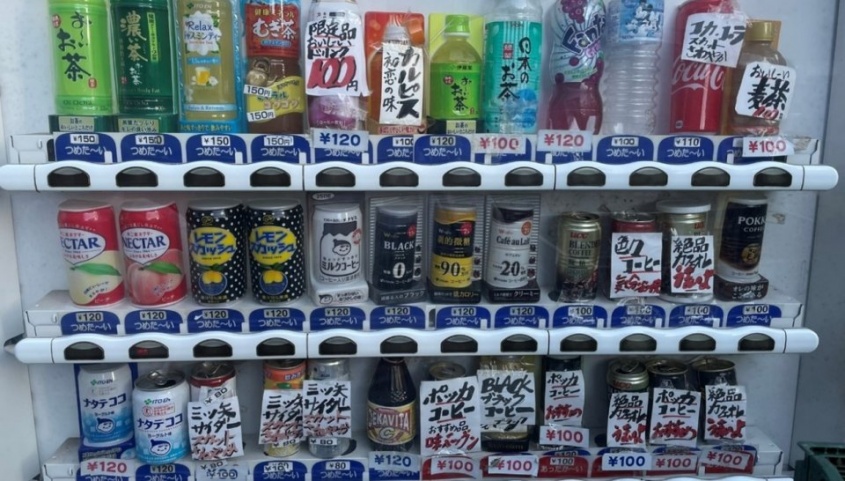 いったい何が出てくるの...？　正体不明「限定品おいしーいドリンク」が並ぶ、クセつよ自販機に反響