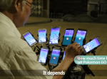 自転車に大量のスマートフォンを装着して『ポケモンGO』をプレイする男性が話題に