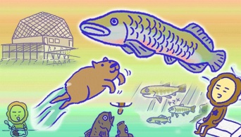 アレな生態系日常漫画「いぶかればいぶかろう」第42回：淡水魚がいっぱい！栃木県のなかがわ水遊園に行ってきたよ！